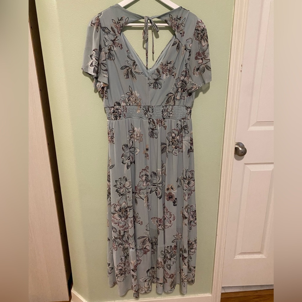 Maurices Blue Floral Maxi Dress